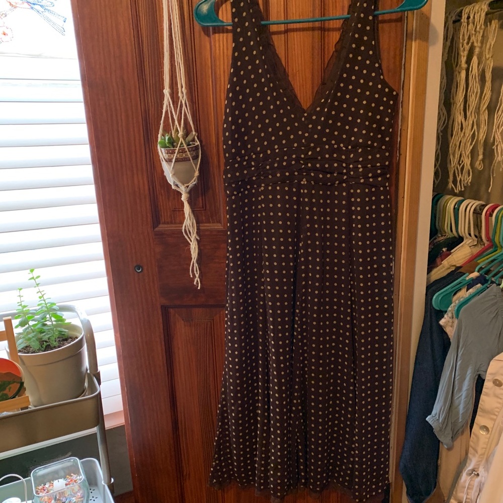 vintage brown polka dot dress